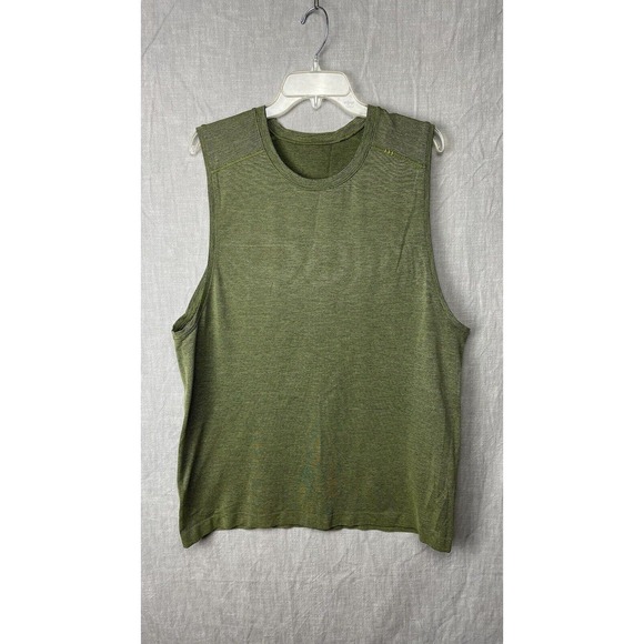 Lululemon Shirt Adult XL Heather Green Tank Top Tech Performance Sleeveless Mens - Picture 2 of 12